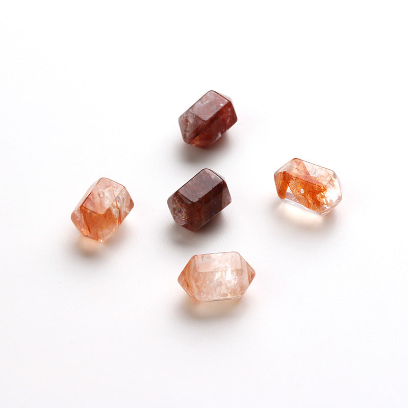 Natural Red Glue Flower Double Pointed Bucket Beads No Optimization Glue Flower Crystal