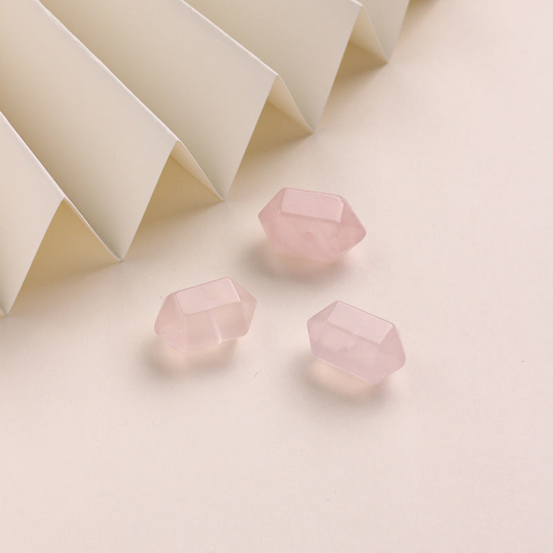 Natural Powder Crystal Double Pointed Hexagonal Crystal Column No Dyeing
