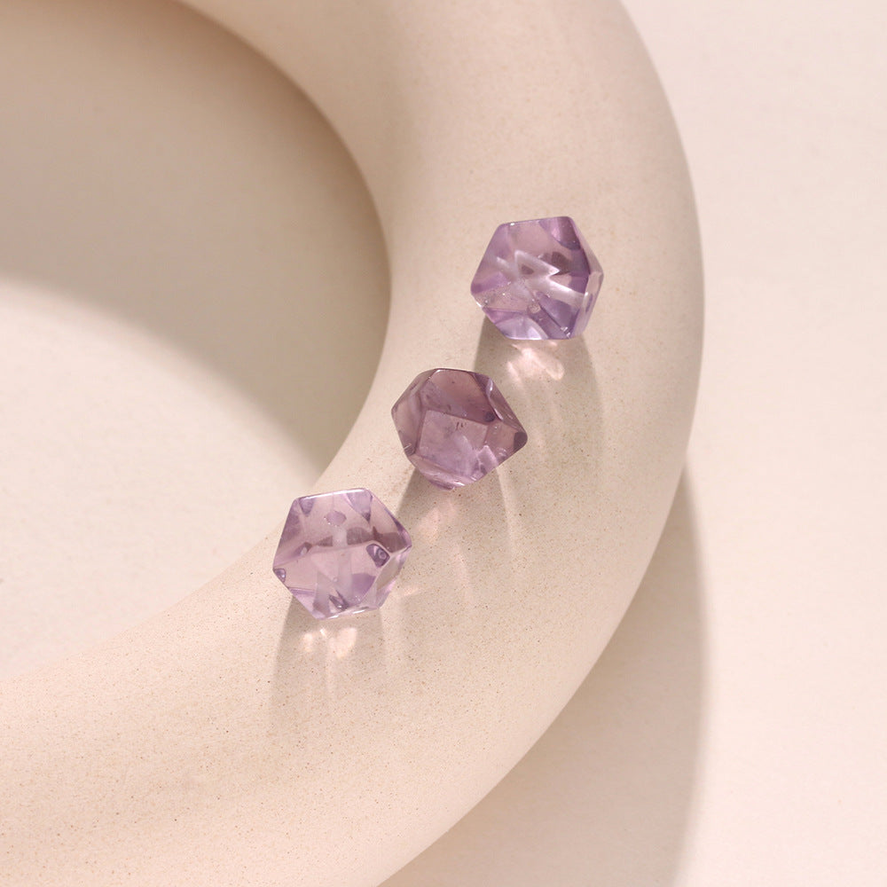 Natural Lavender Amethyst with Octagonal Bucket Beads