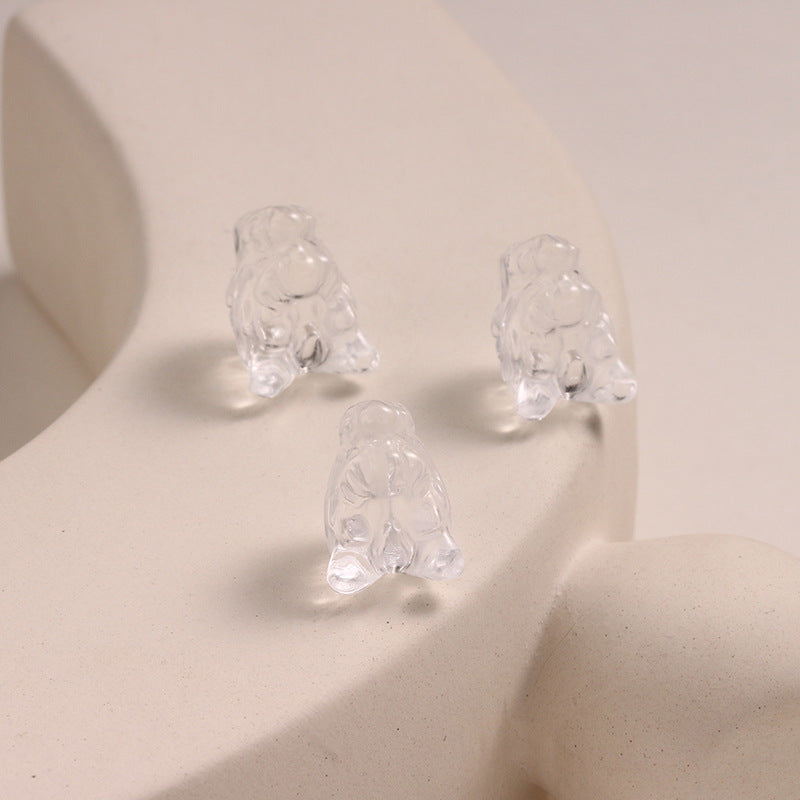 Natural White Crystal Faucet Engraving Loose Beads