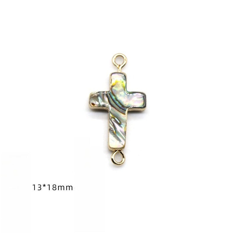 Color Shell Abalone Shell Pendant Love Square Gilt Edge Binaural Buckle