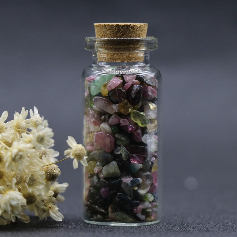 Jade Crystal Agate Gravel Wishing Bottle