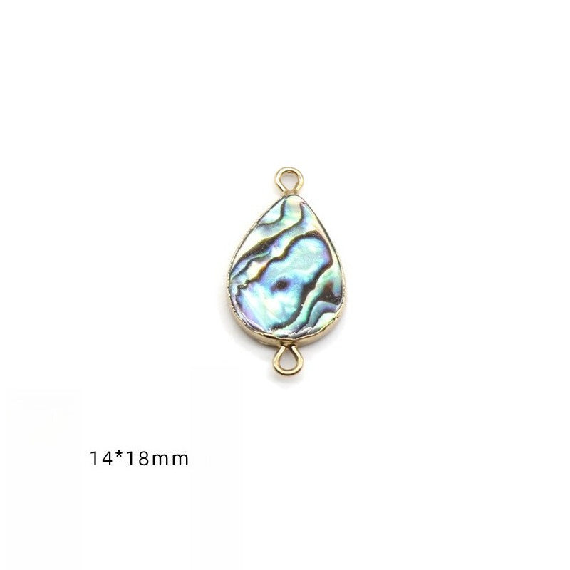 Color Shell Abalone Shell Pendant Love Square Gilt Edge Binaural Buckle