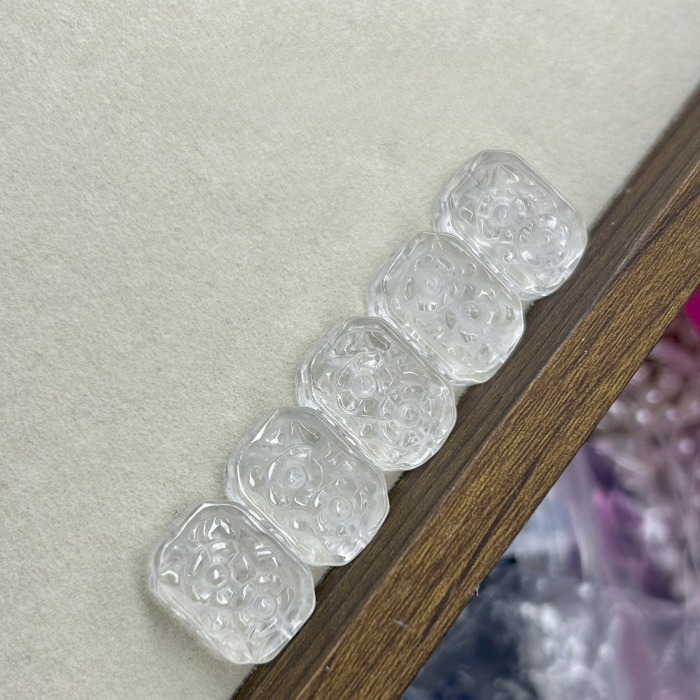 Pure Natural White Crystal Flower Tag Accessories