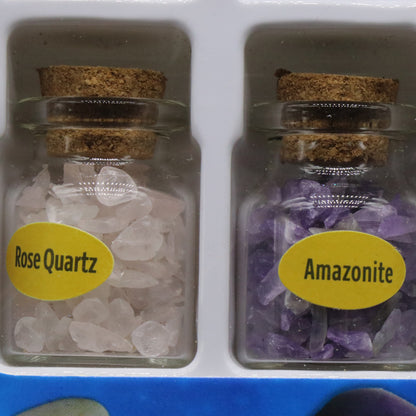Crystal Gemstones Ore Specimens Mineral Crystals(10 Bottles)