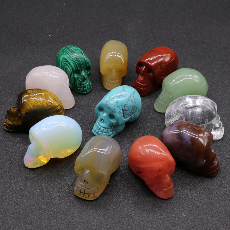 Crystal Agate Engraved Skull Set(12 pcs)