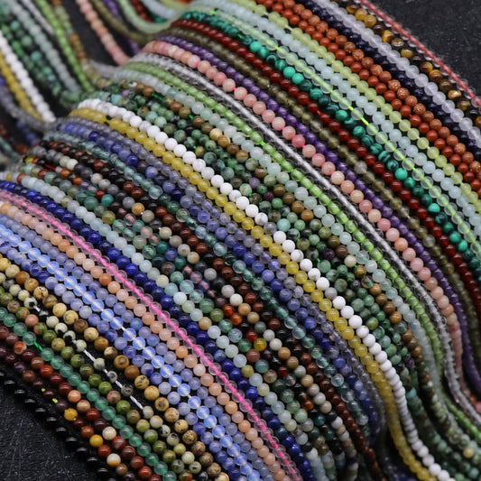 Natural Crystal Agate 2mm Round Beads