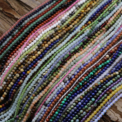 Natural Crystal Agate 2mm Round Beads
