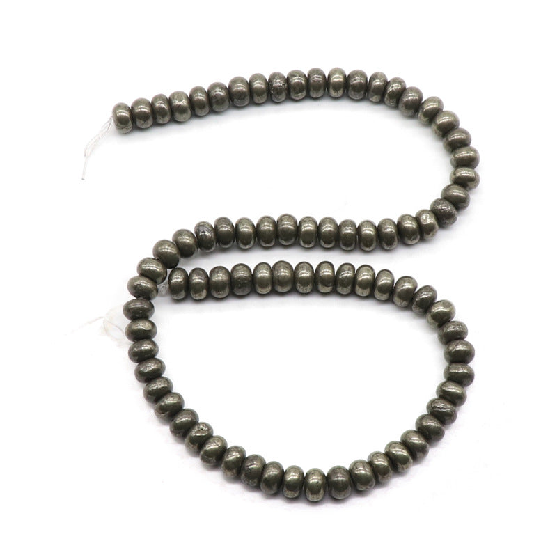 DIY Handmade Jewelry Accessories Material Pyrite Cut Flat Beads