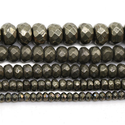 DIY Handmade Jewelry Accessories Material Pyrite Cut Flat Beads