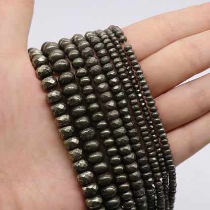 DIY Handmade Jewelry Accessories Material Pyrite Cut Flat Beads