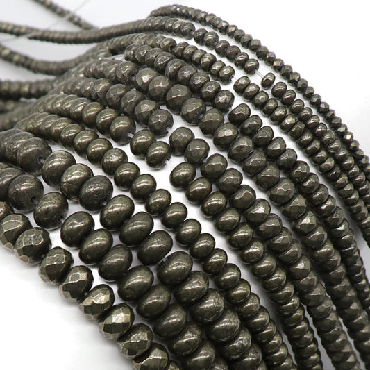 DIY Handmade Jewelry Accessories Material Pyrite Cut Flat Beads