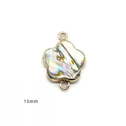 Color Shell Abalone Shell Pendant Love Square Gilt Edge Binaural Buckle