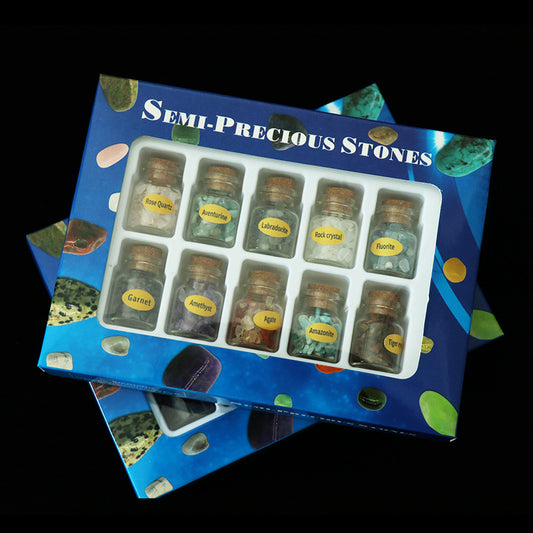 Crystal Gemstones Ore Specimens Mineral Crystals(10 Bottles)