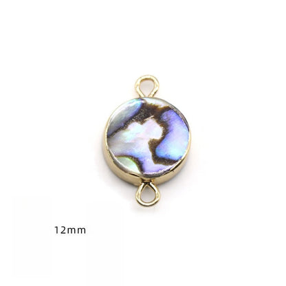 Color Shell Abalone Shell Pendant Love Square Gilt Edge Binaural Buckle