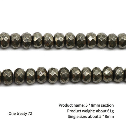 DIY Handmade Jewelry Accessories Material Pyrite Cut Flat Beads