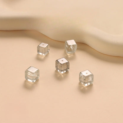 Natural Green Crystal Sugar Cube Loose Beads No Dyeing