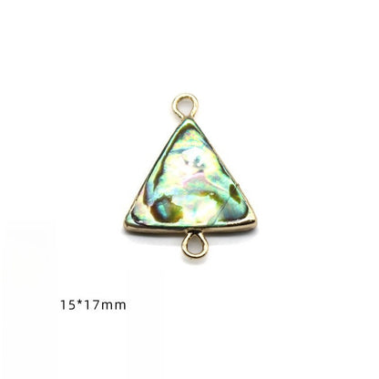 Color Shell Abalone Shell Pendant Love Square Gilt Edge Binaural Buckle
