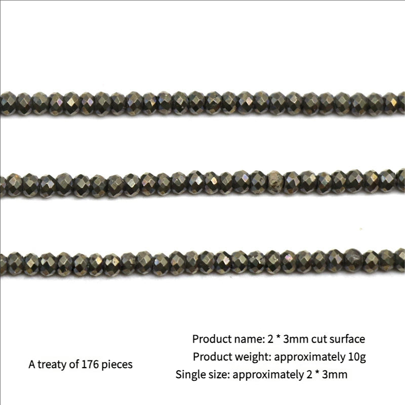 DIY Handmade Jewelry Accessories Material Pyrite Cut Flat Beads