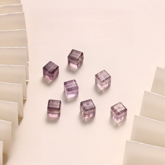 Natural Amethyst Sugar Cube No Dyeing DIY Bracelet Necklace Material