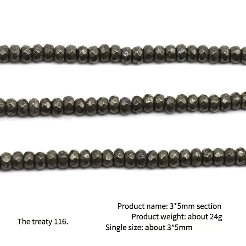 DIY Handmade Jewelry Accessories Material Pyrite Cut Flat Beads