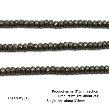 DIY Handmade Jewelry Accessories Material Pyrite Cut Flat Beads
