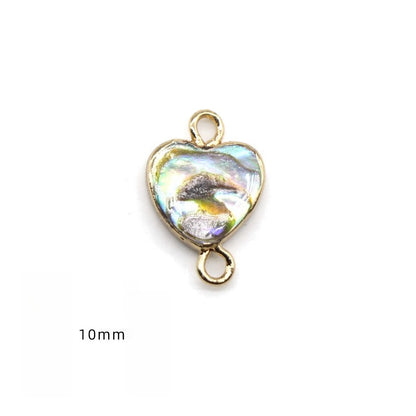 Color Shell Abalone Shell Pendant Love Square Gilt Edge Binaural Buckle