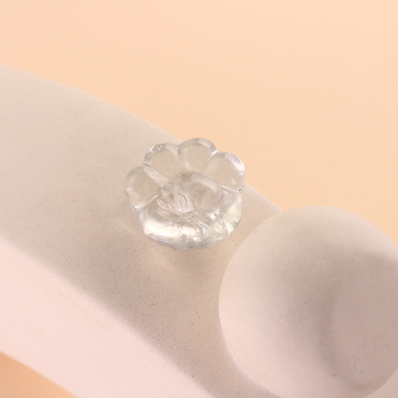 Pure Natural Green Crystal Bear Paw Pendant