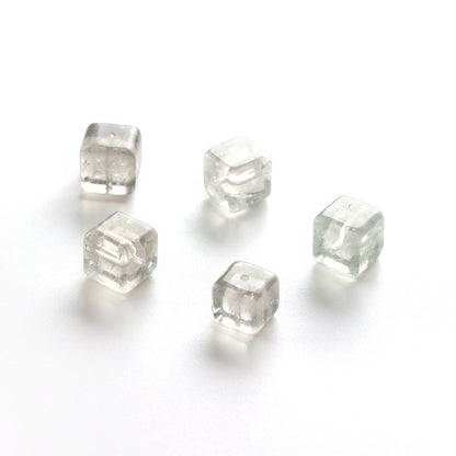 Natural Green Crystal Sugar Cube Loose Beads No Dyeing