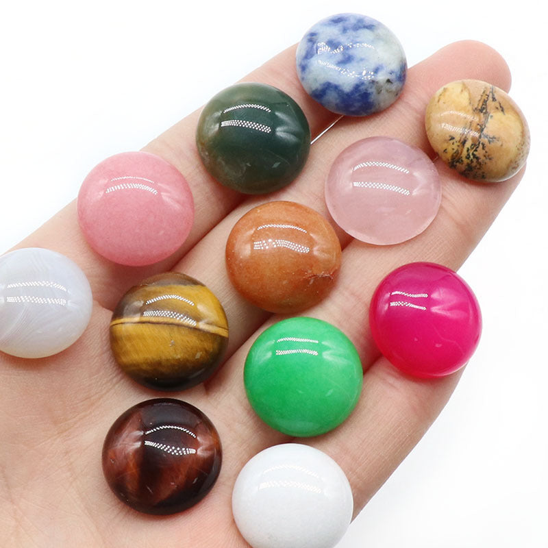 Round Ring Surface Natural Crystal Single Curved Surface Round Geometric