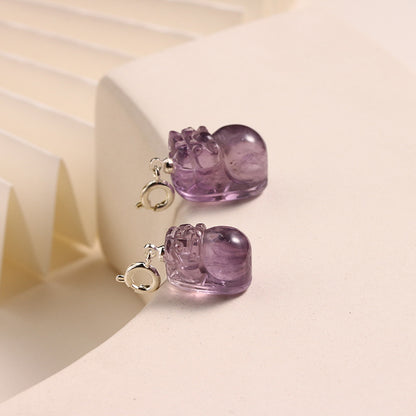 Natural Amethyst Pixiu Pendant Lucky