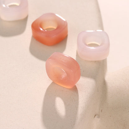 Natural Salt Source Agate Square Running Ring