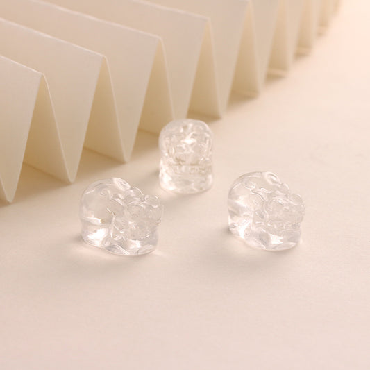 Natural White Crystal Pixiu Copper Coin Engraving Without Dyeing