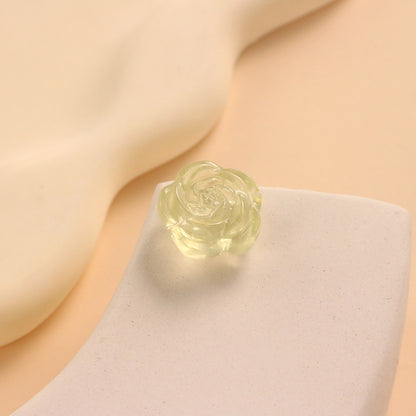 Lemon Citrine Rose Carving No Dyeing
