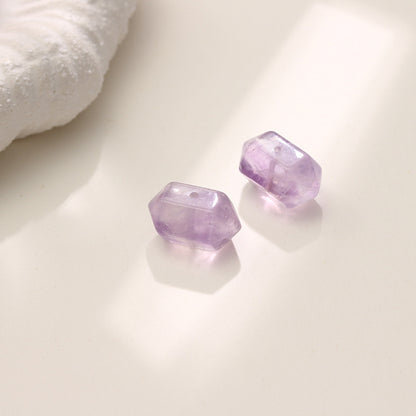 Natural Lavender Amethyst Double Pointed Hexagonal Crystal Column No Dyeing