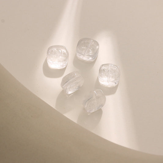 Natural White Crystal Zakiram Loose Beads Non-dyeing DIY Bracelet Braided Rope Material