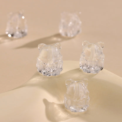 Pure Natural White Crystal Fengjiu Cute Fox String Decoration High Transparency