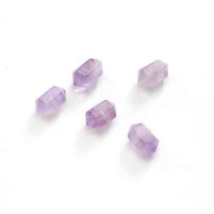 Natural Lavender Amethyst Double Pointed Hexagonal Crystal Column No Dyeing