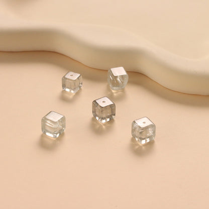 Natural Green Crystal Sugar Cube Loose Beads No Dyeing