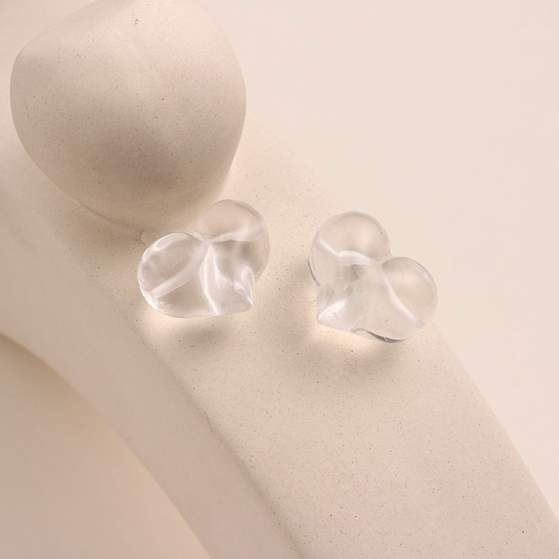 Pure Natural White Crystal Love Peach Shape Without Dyeing