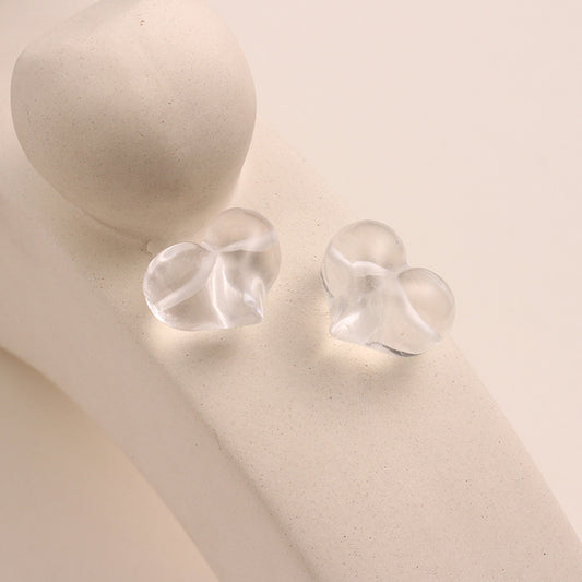 Pure Natural White Crystal Love Peach Shape Without Dyeing
