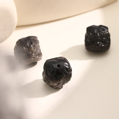 Natural Silver Obsidian Lion String Decoration