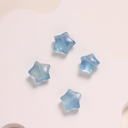 Natural Aquamarine Five-pointed Star Loose Beads