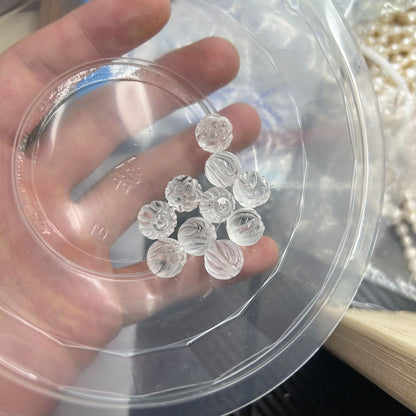Pure Natural White Crystal Lotus Bead String Decoration