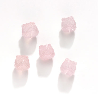 Natural Powder Crystal Lion Head Engraving Accessories