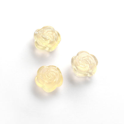 Lemon Citrine Rose Carving No Dyeing