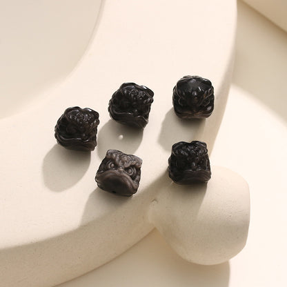 Natural Silver Obsidian Lion String Decoration