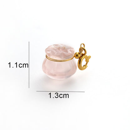 Pink Crystal Small Drip Money Bag Pendant