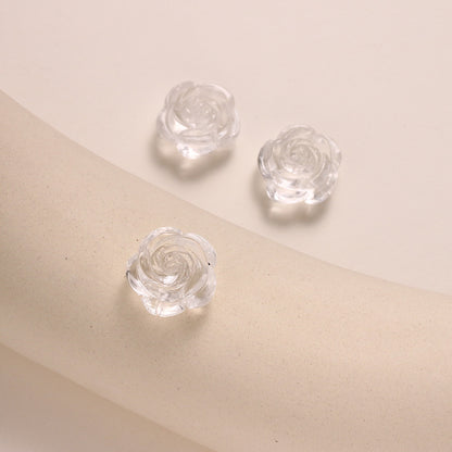Pure Natural White Crystal Rose Shape No Dyeing