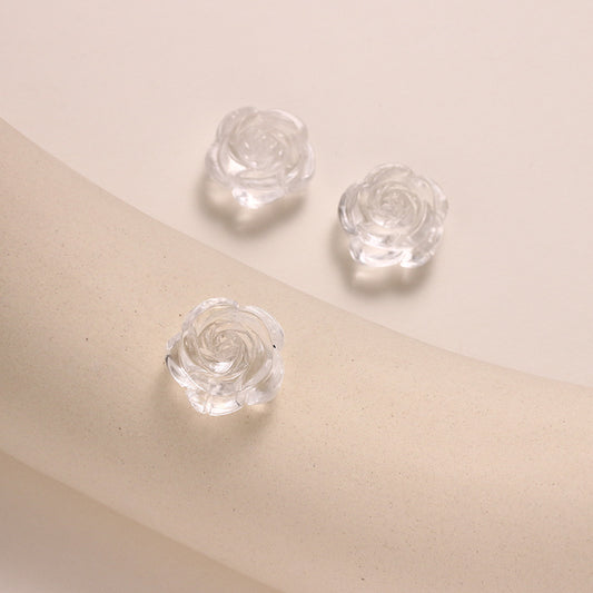 Pure Natural White Crystal Rose Shape No Dyeing